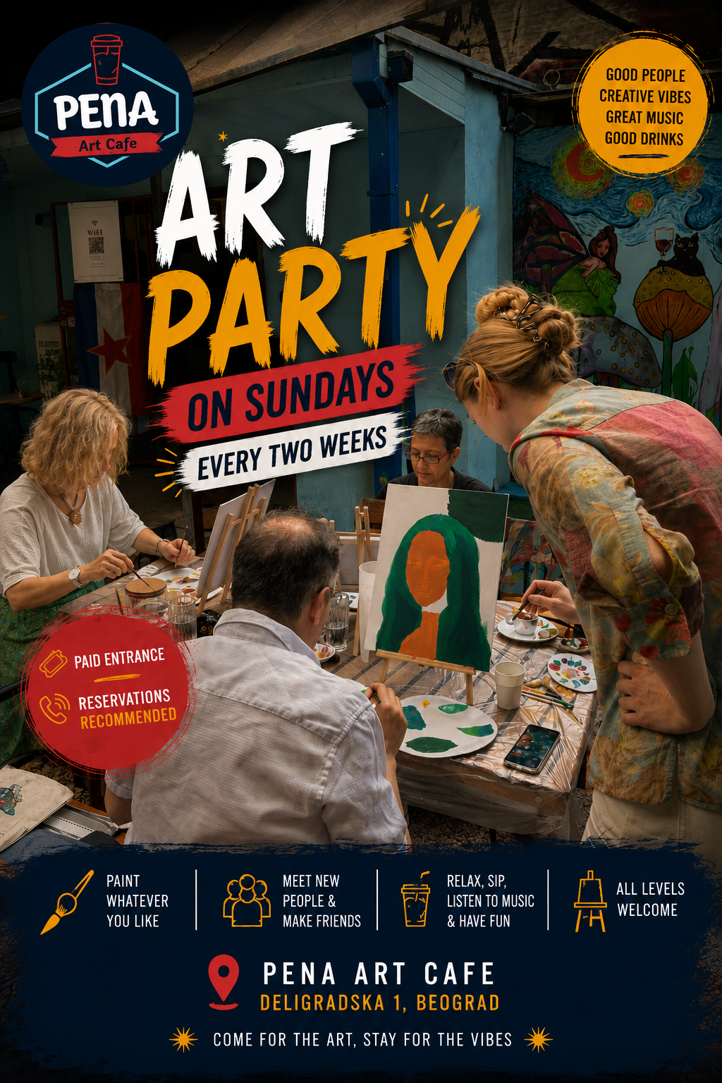 Art Party on Sundays at Pena Art Cafe