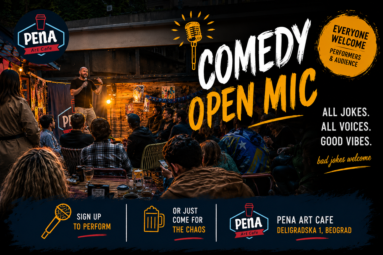 Comedy Open Mic at Pena Art Cafe