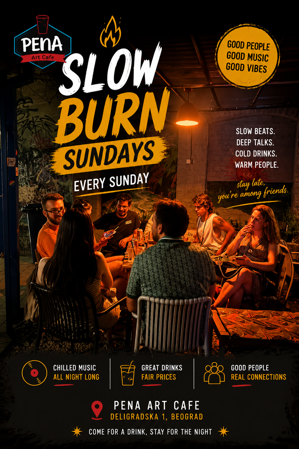 Slow Burn Sundays at Pena Art Cafe